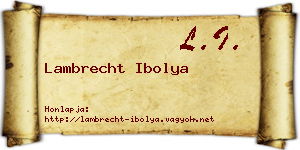 Lambrecht Ibolya névjegykártya