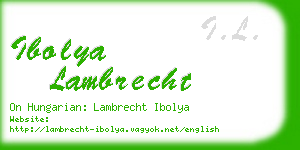 ibolya lambrecht business card